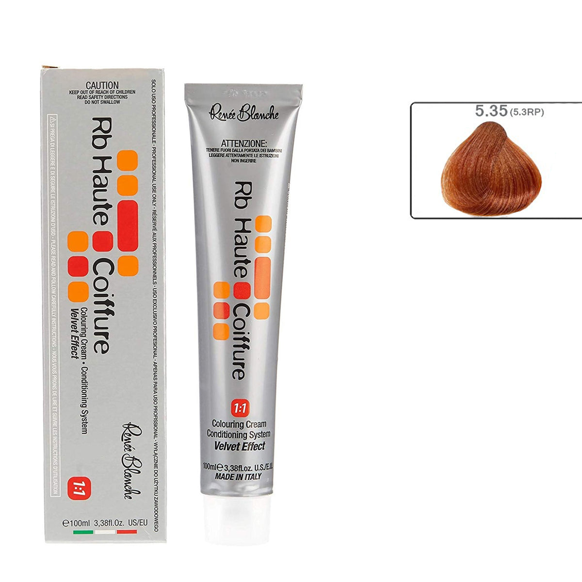 Renee Blanche Haute Coiffure Hair Color - 5.35 Paprika Light Chestnut, 100 ml- Italy