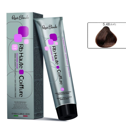 Renee Blanche Haute Coiffure Professional Hair Color, Hair dye - 5.4T(5.48) Tobacco Light Brown, 100 ml- ITaly