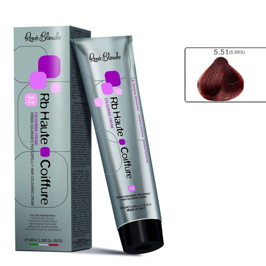 Renee Blanche Haute Coiffure Professional Hair Color, Hair dye - 5.5RS Scarlet Red Light Brown, 100 ml- ITaly