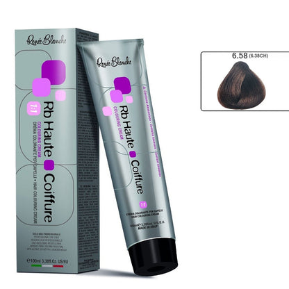 Renee Blanche Haute Coiffure Professional Hair Color, Hair dye - 6.38CH(6.58) Chocolate Dark Brown, 100 ml- Italy