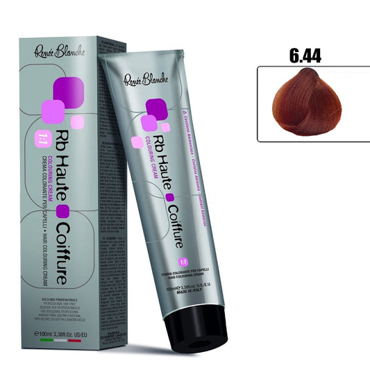 Renee Blanche Haute Coiffure Professional Hair Color, Hair dye - 6.44 Dark Copper Intense Blonde, 100 ml- Italy