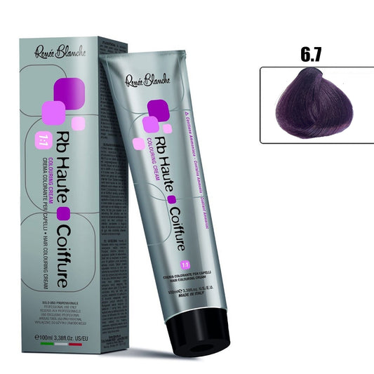 Renee Blanche Haute Coiffure Professional Hair Color, Hair dye - 6.7 Dark Violet Blond, 100 ml- Italy