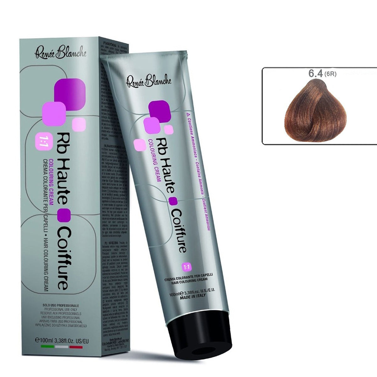 Renee Blanche Haute Coiffure Professional Hair Color, Hair dye - 6R(6.4) Copper Dark Blond, 100 ml- Italy