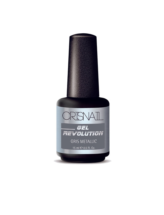 Crisnail Gel Revolution Gel Polish, Gris Metallic Gel Nail Polish-15ml