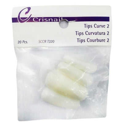 Crisnail Nail Art Manicure Acrylic False Tip, nail tips curve2-20pcs