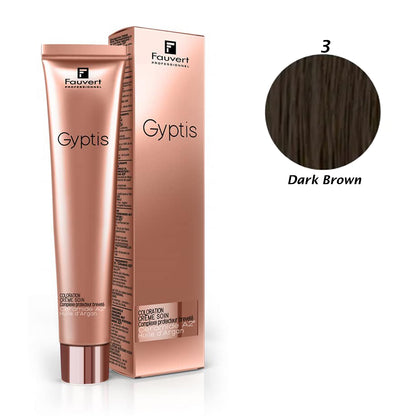 Fauvert Professionnel Gyptis Hair Color, Hair dye - 3 Dark Brown, 100 ml- France