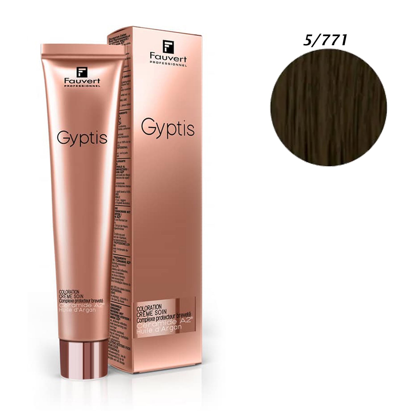 Fauvert Gyptis Hair color, Hair dye, 5/771 Marron Glace 100ml- France