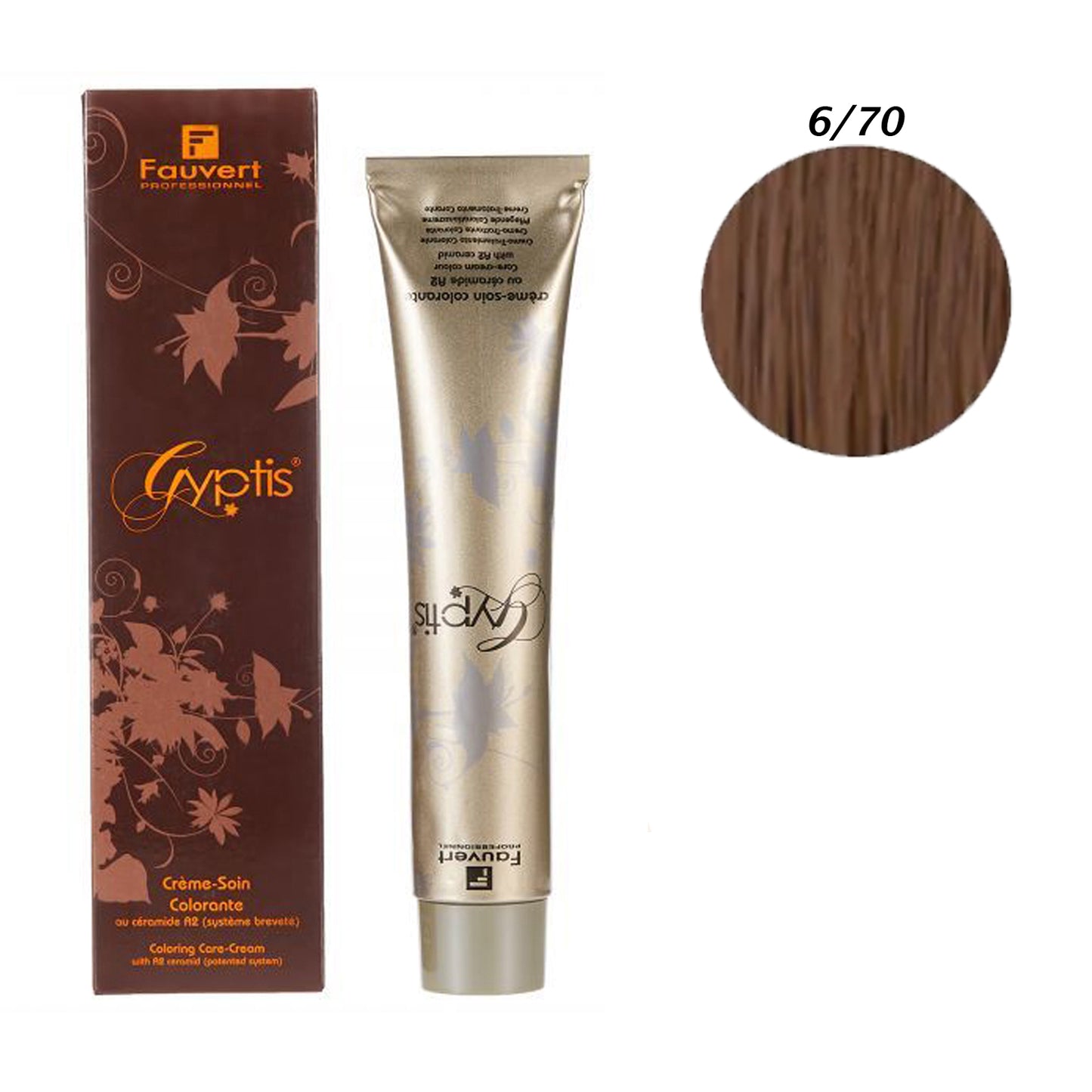 Fauvert Professionnel Gyptis Hair Color - 6/70 Intense Chestnut Dark Blond, 100 ml- France