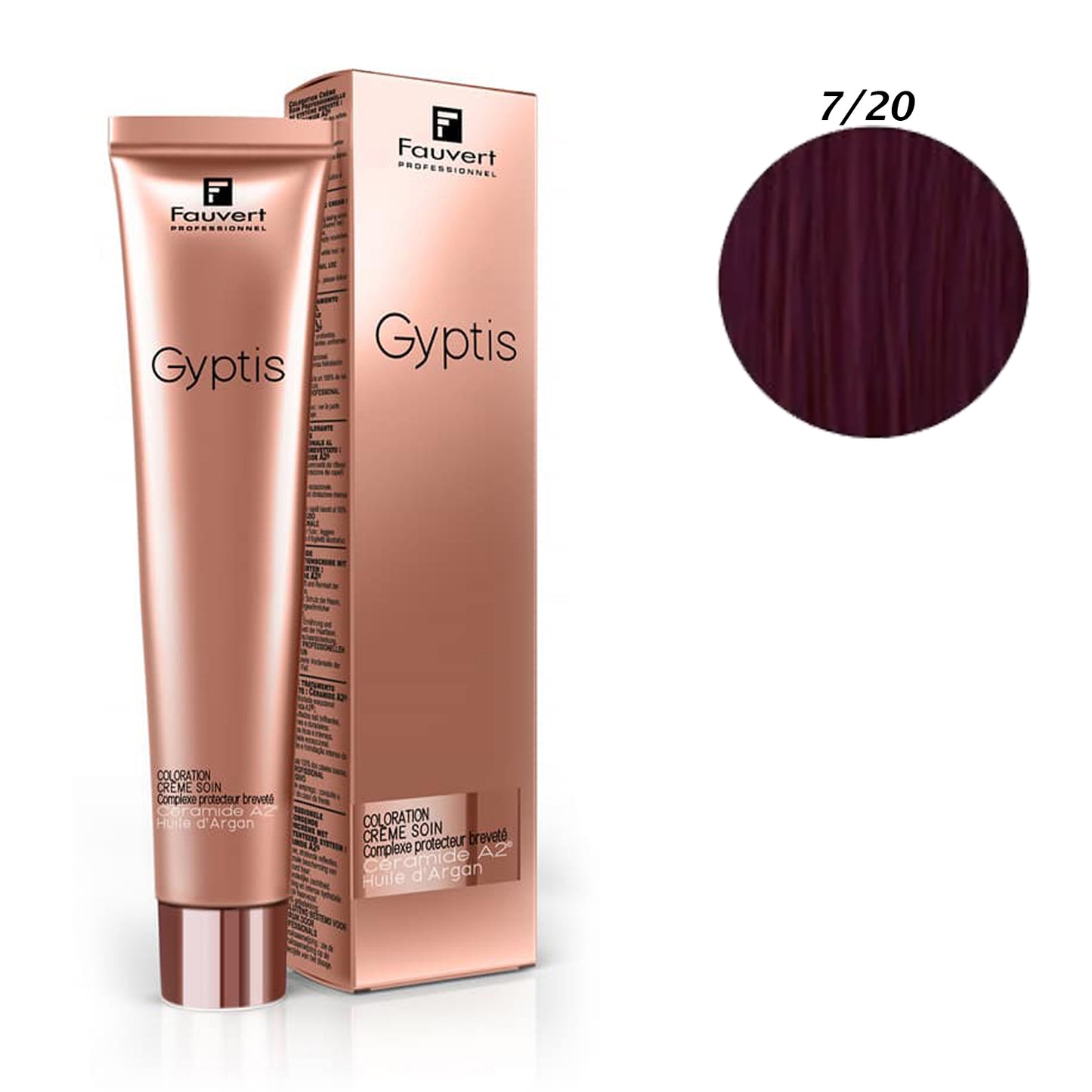 Fauvert Professionnel Gyptis Hair Color, Hair dye - 7/20 Intense Violet Blonde, 100 ml- France