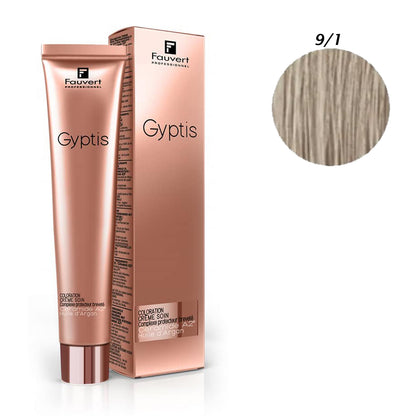 Fauvert Professionnel Gyptis Hair Color, Hair dye - 9/1 Very Light Ash Blonde, 100 ml- France