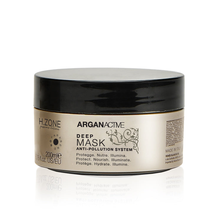 H.Zone Professional Argan Active Deep Hair Mask, Anti-pollution System 200ml- Italy