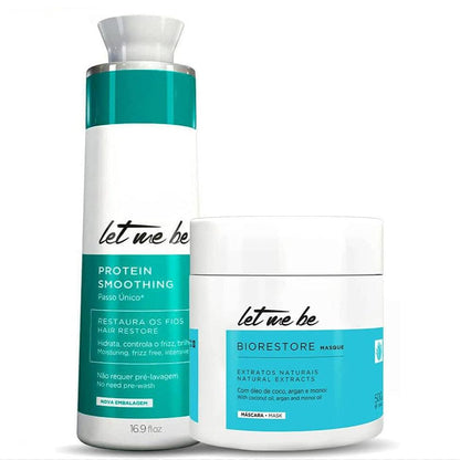 ProSalon Let Me Be Progressive Hair Protein Smoothing Treatment 500ml and Let me Be Biorestore mask 500g - Brazil