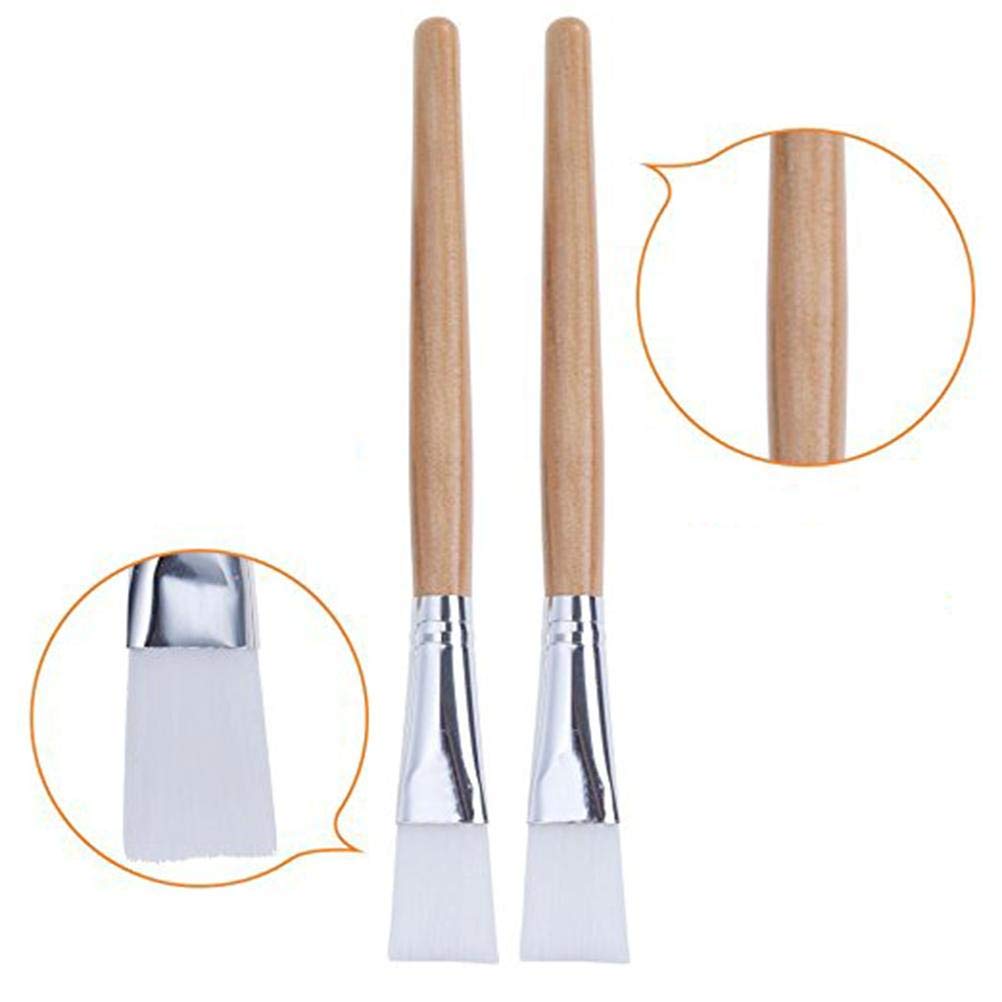 Wooden Handle Facial Mask Brush Facemask Applicator Brush Professional for Applying Facial Mask Eye Mask or DIY Needs