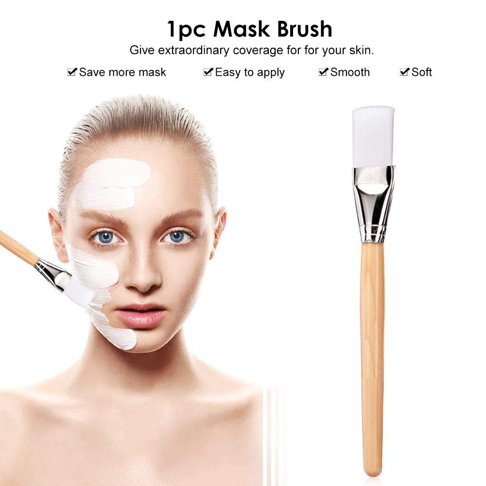 Wooden Handle Facial Mask Brush Facemask Applicator Brush Professional for Applying Facial Mask Eye Mask or DIY Needs