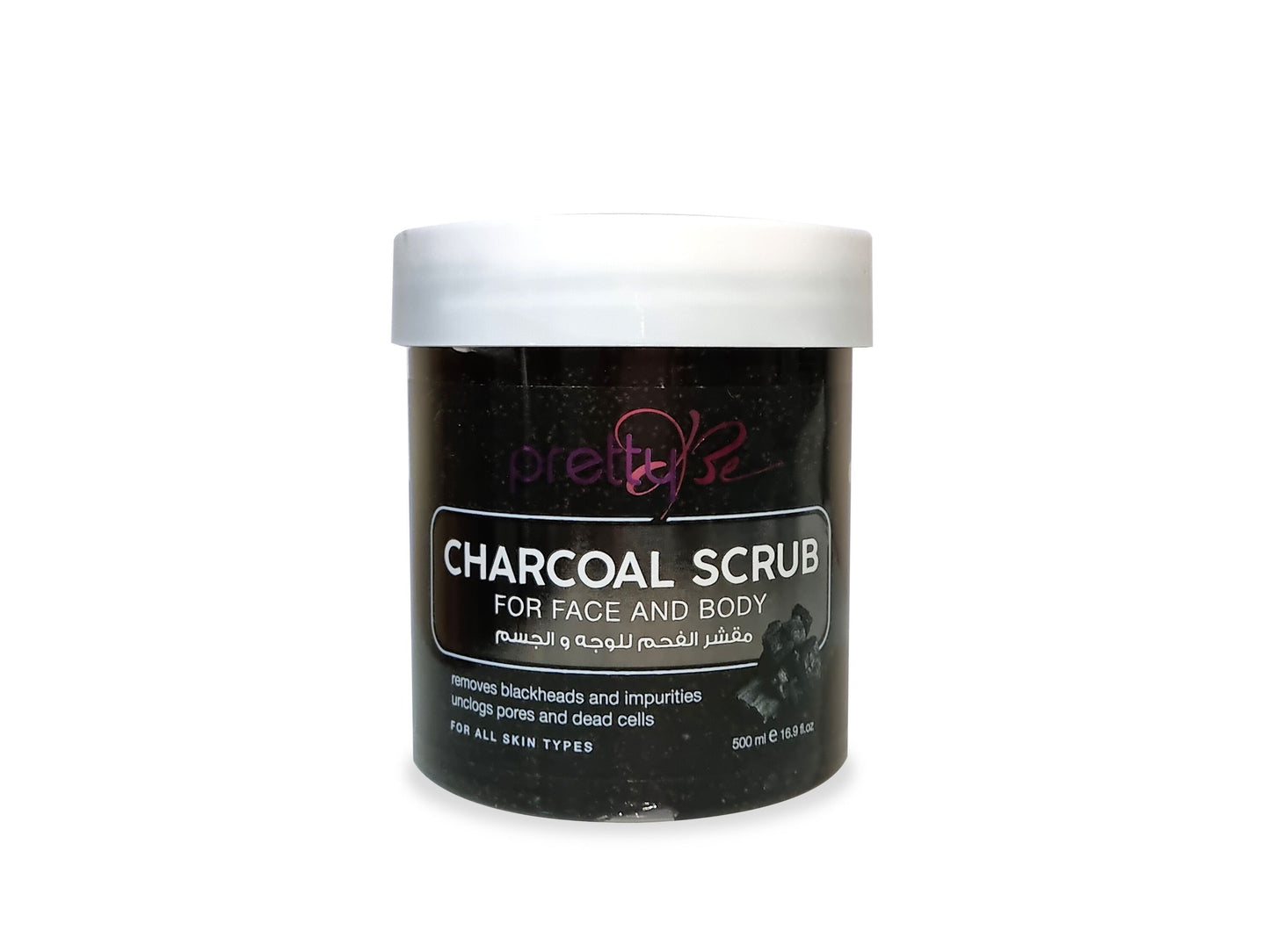 Pretty Be Charcoal Scrub for Face and Body - 500ml