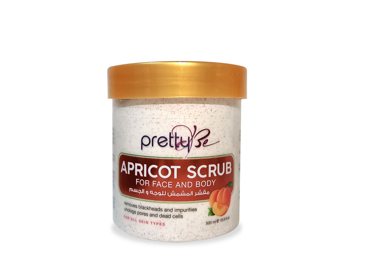 Pretty Be Apricot Scrub for Face and Body, All Skin Types -500ml