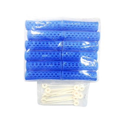 Plastic Hair Rollers/Hair curlers Blue- 12pc