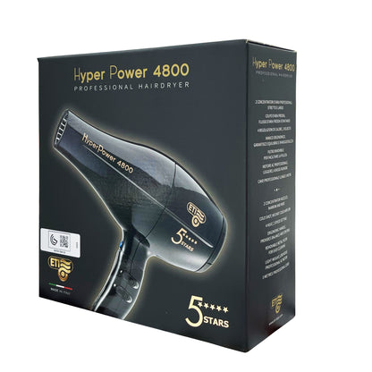 ETI Salon Professional Hyper Power 4800 Hair Dryer - Blow Dryer 2200-2600Watt - Made in Italy