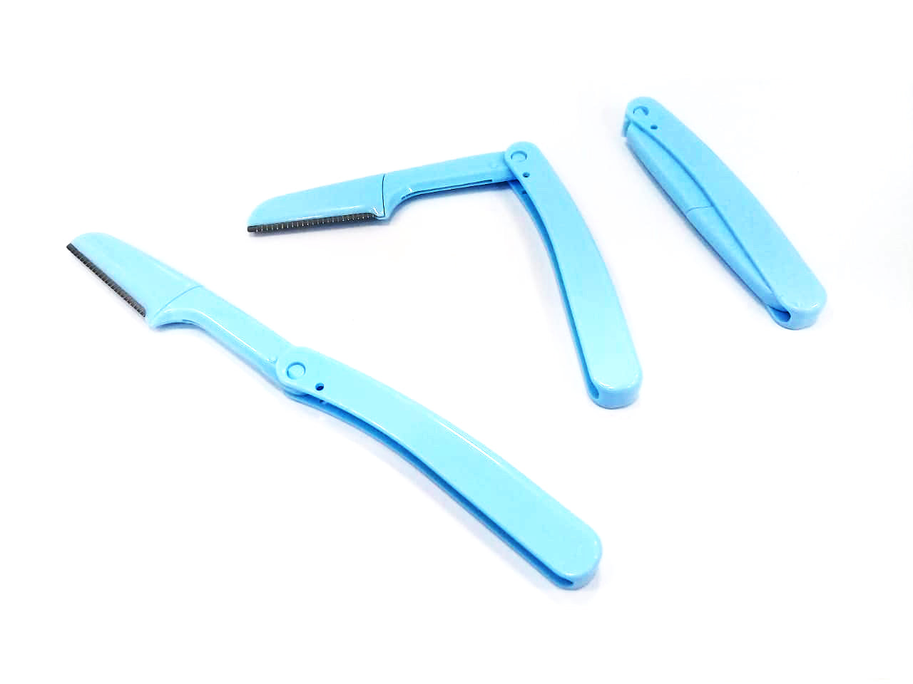 3Pcs Eyebrow Razor Eyebrow Trimmer Sharp Mini Makeup Knife Blade Eye Brow Shaping blue