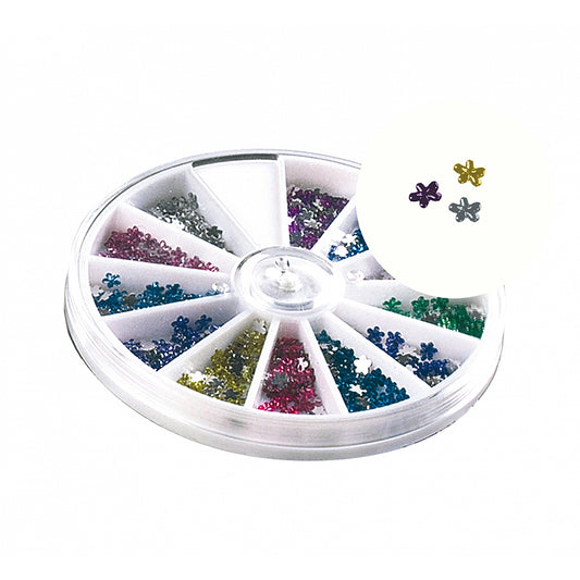 Acrylic Nail Art Decoration Dispensing wheel leaf kit with 12 colors -50 pcs of each