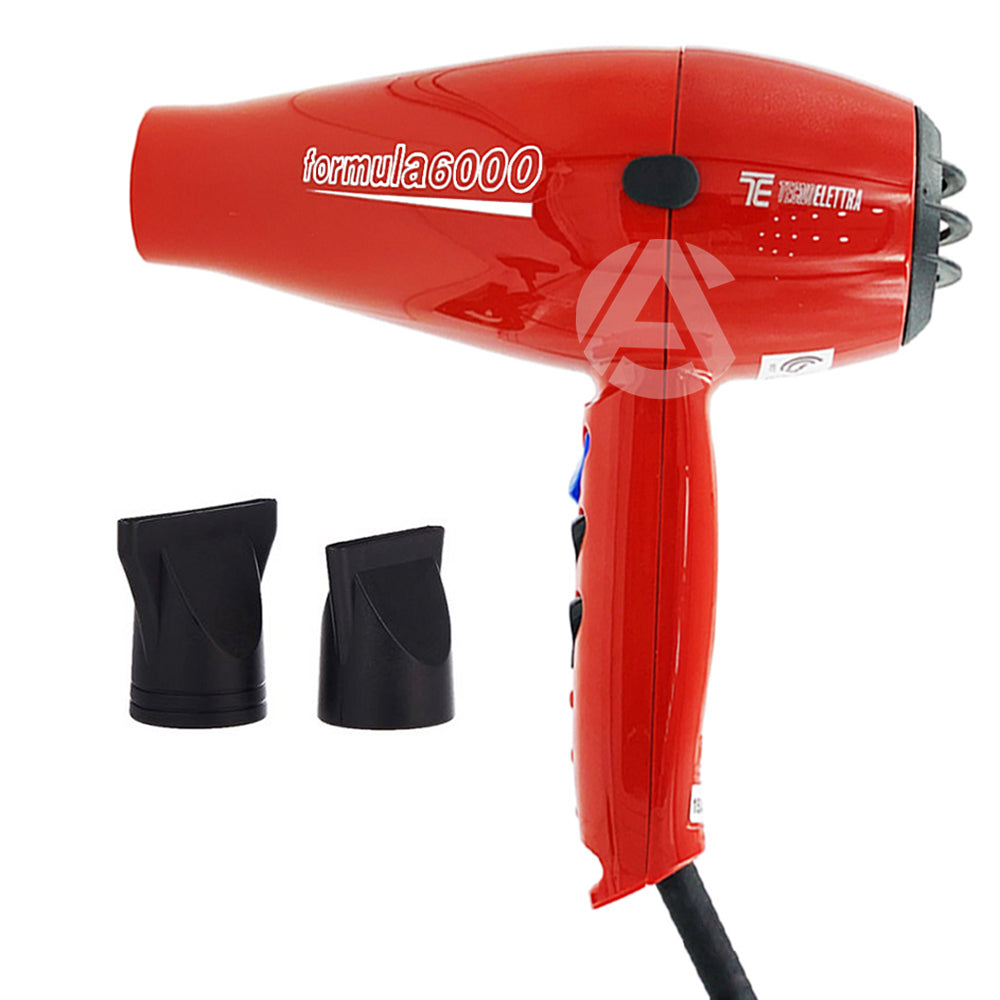 Formula 6000 Hair Dryer, Salon Professional Blow Dryer, ITALY- Red