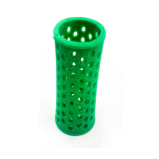 Green plastic hair roller 