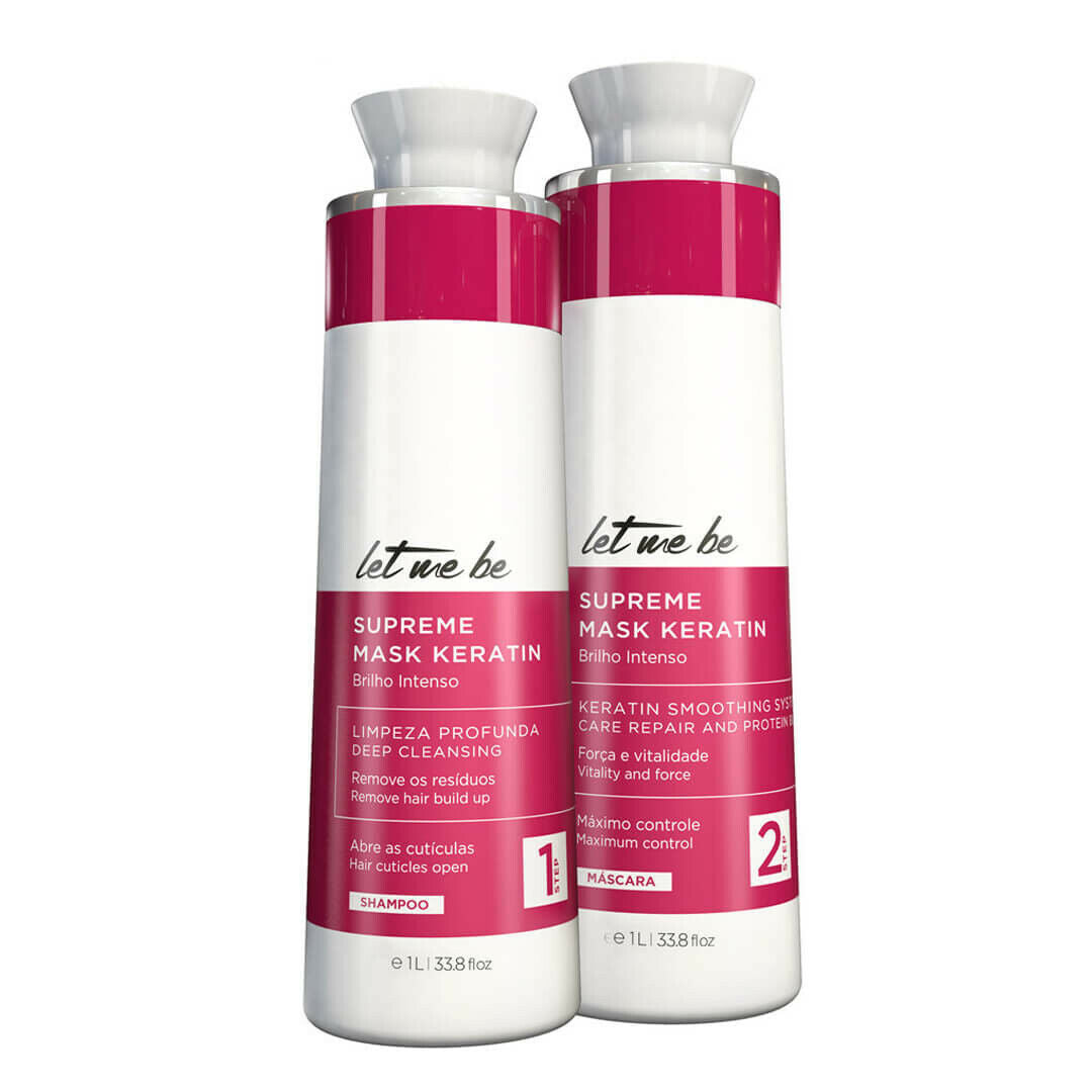 Let Me Be Supreme Mask Keratin Smoothing Treatment set - Let Me Be Deep cleansing shampoo and Treatment 2*1000ml - Brazil