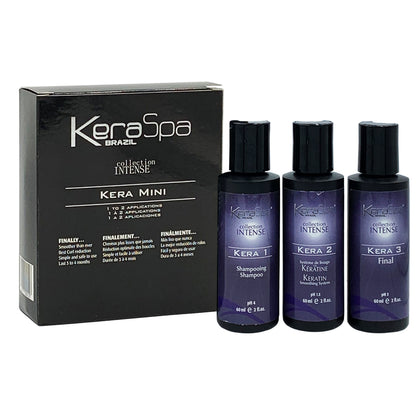 Keraspa Brazil Keratin Smoothing Treatment, kera1, kera2, kera3 -Mini Kit-60ml