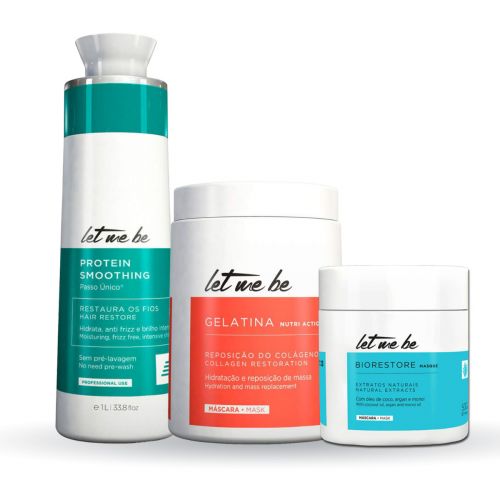 Let Me Be Protein Smoothing and Gelatin Collagene Mask and Biorestore Mask  - ProSalon - Brazil