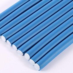 Blue Long Flexible Twist-flexible Hair Roller soft foam curler- 12pc 