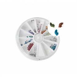 Acrylic Nail Art Decoration Dispensing wheel leaf kit with 12 colors -50 pcs of each 